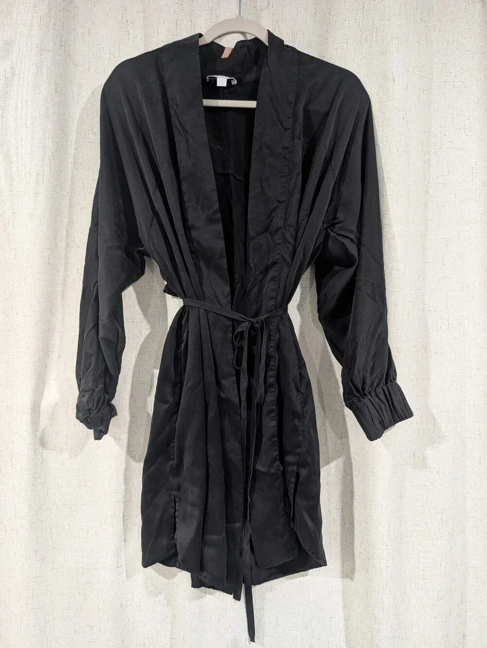 Lunya Washable Silk Robe Immersed Black XS/S - Picture 3 of 8